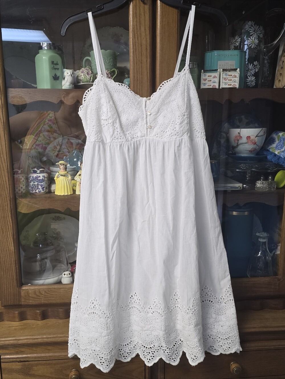 Rachel Ashwell White Eyelet Sundress with Spaghetti Straps
